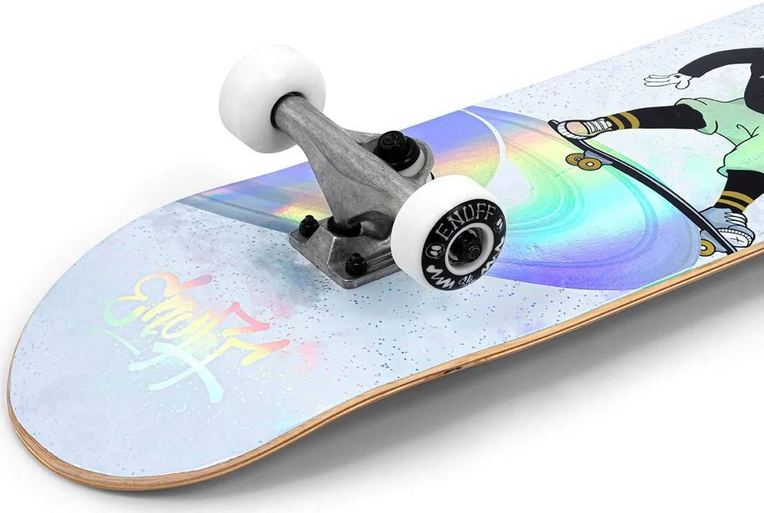 Enuff Skully Hologram White Mini Complete Skateboard - 7.25" x 29.5" - Image 8