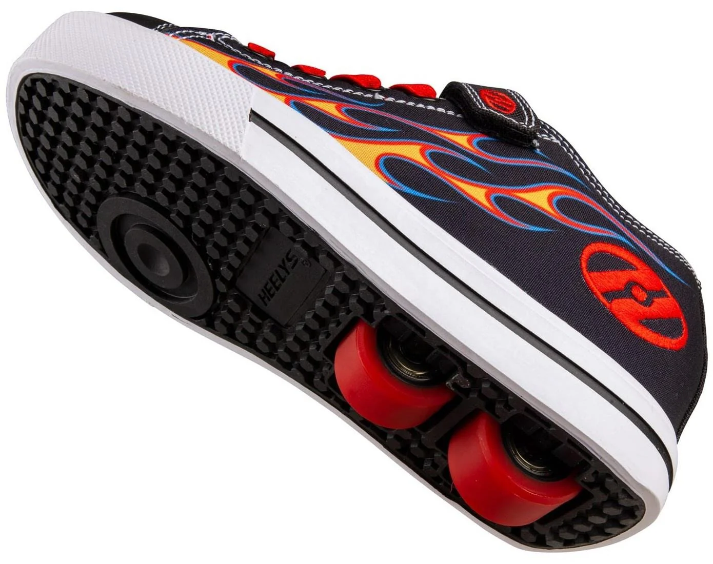 Heelys Snazzy X2 Boys Shoes - Black / Yellow / Red Flame - Image 3