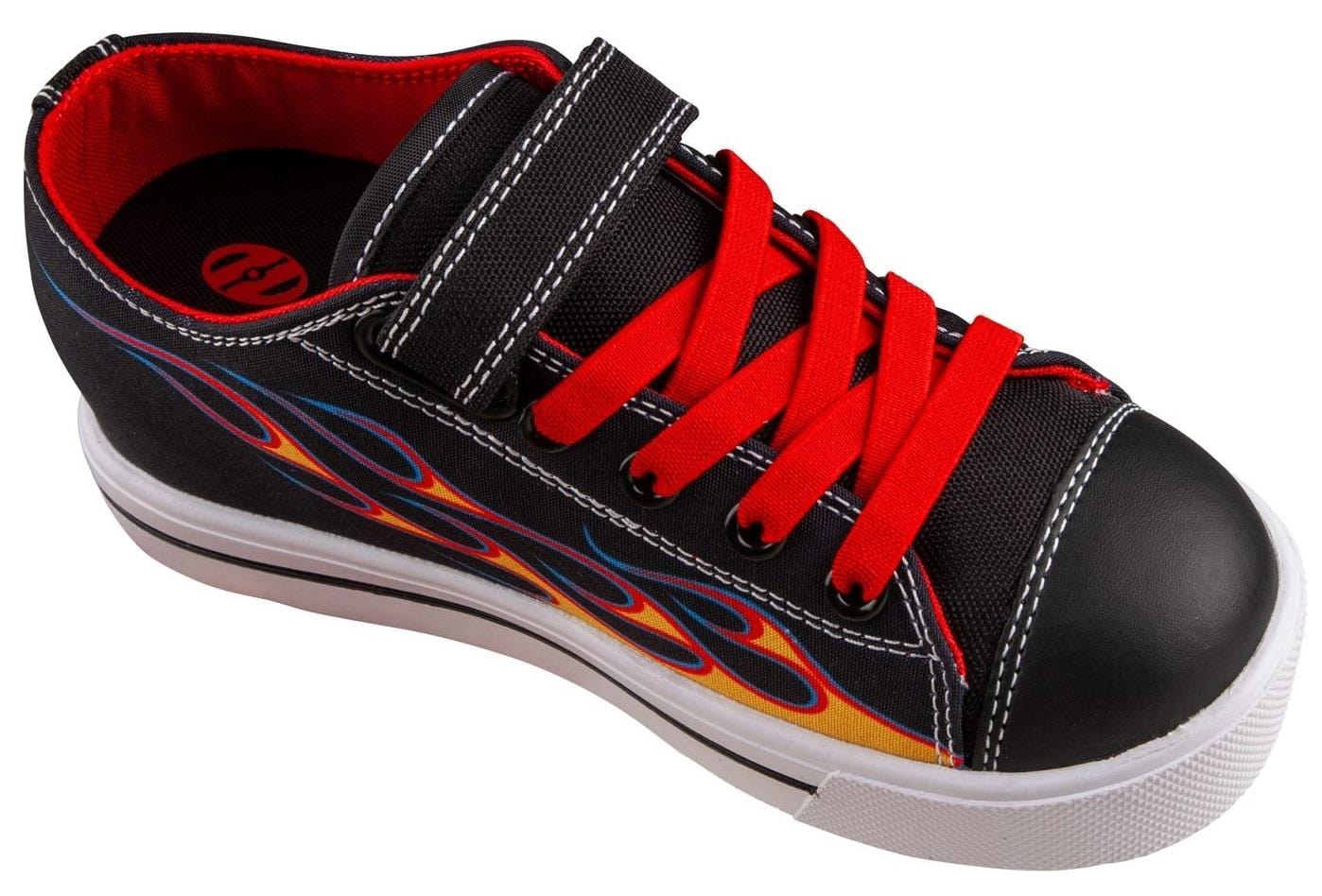 Heelys Snazzy X2 Boys Shoes - Black / Yellow / Red Flame - Image 4