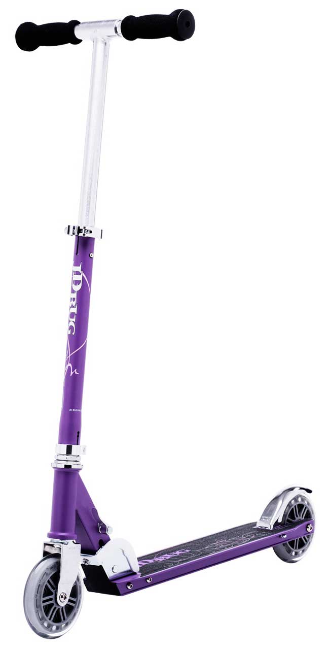 JD Bug Classic Street 120 Kids Foldable Kick Scooter - Matt Purple - Image 3
