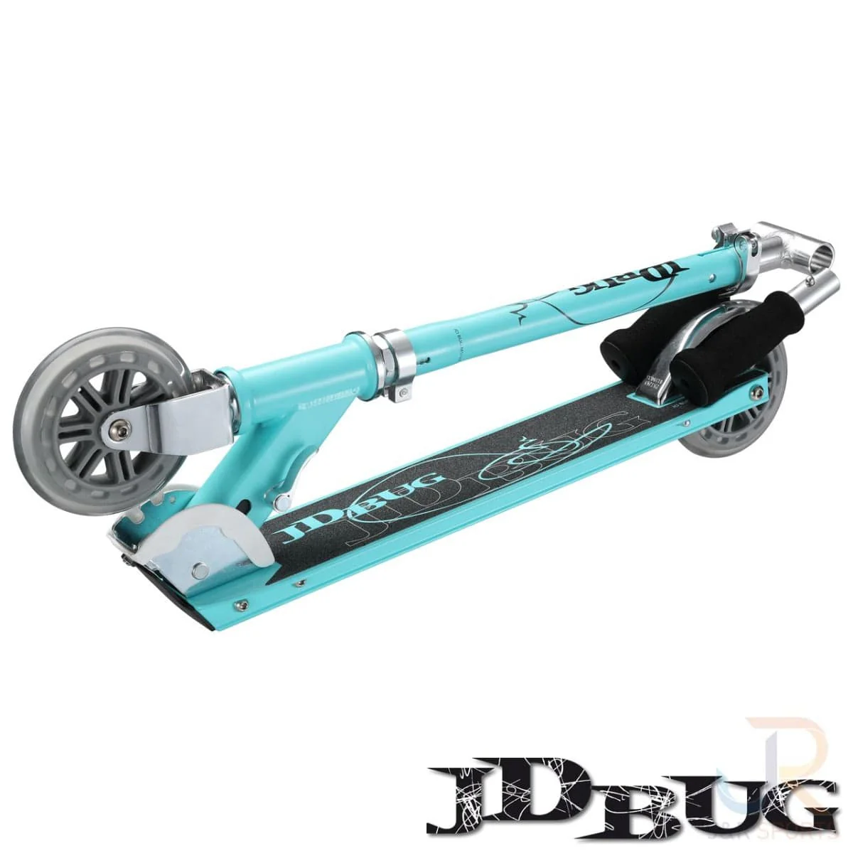 JD Bug Classic Street 120 Kids Foldable Kick Scooter - Matt Teal - Image 3