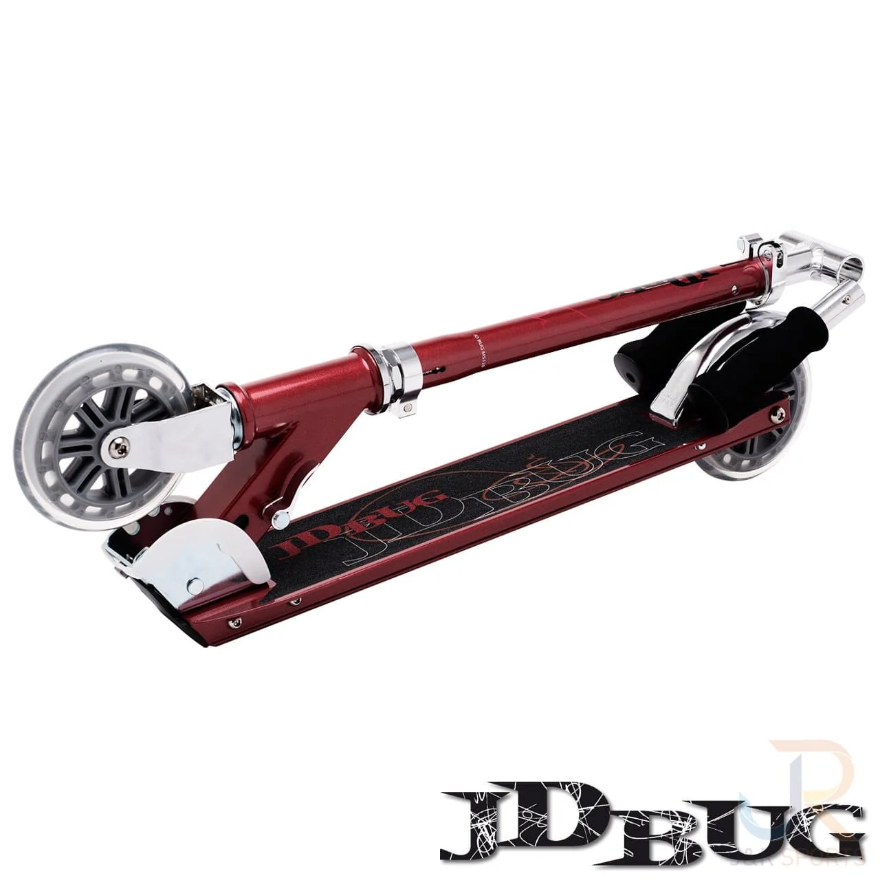 JD Bug Classic Street 120 Kids Foldable Kick Scooter - Red Glow Pearl - Image 3